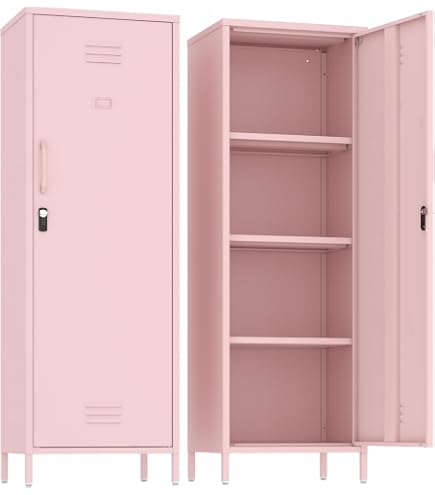 Amazon.com: LINGZOE Metal Storage Cabinets with Magnetic Doors